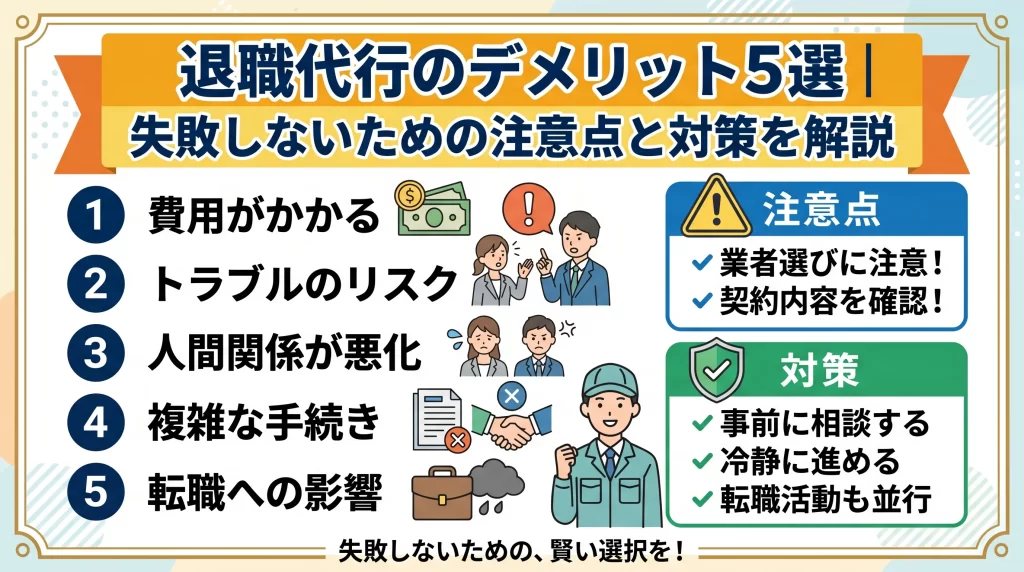 退職代行のデメリット5選｜失敗しないための注意点と対策を解説