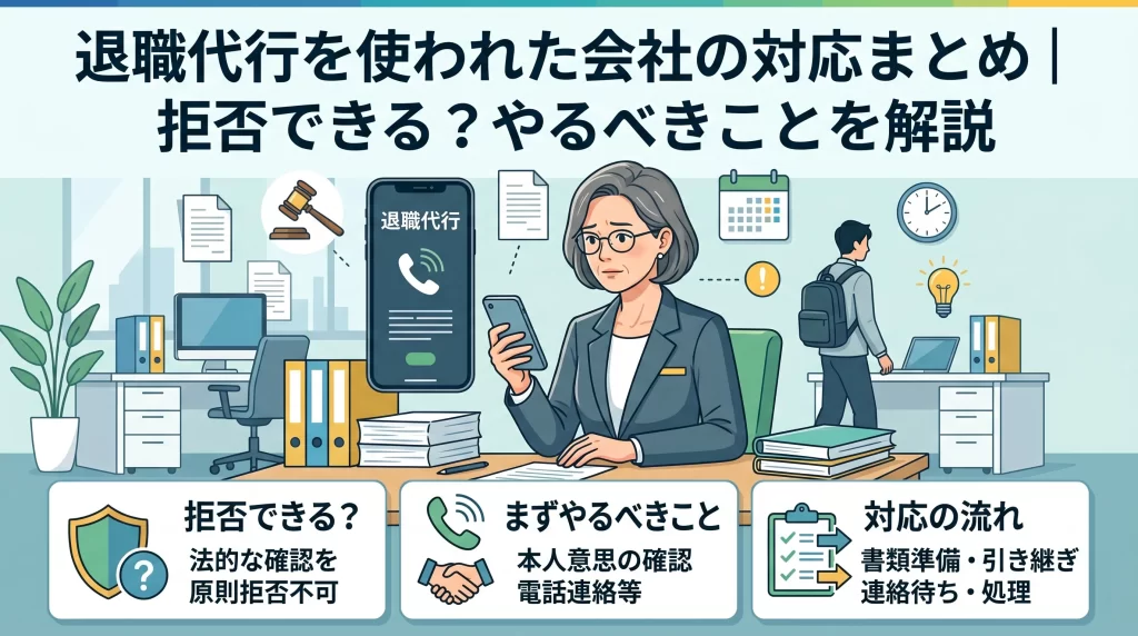 退職代行を使われた会社の対応まとめ｜拒否できる？やるべきことを解説